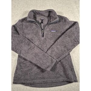 Patagonia Fleece Womens Medium Grey Los Gatos Sherpa Teddy Pile 1/4 Zip Pullover